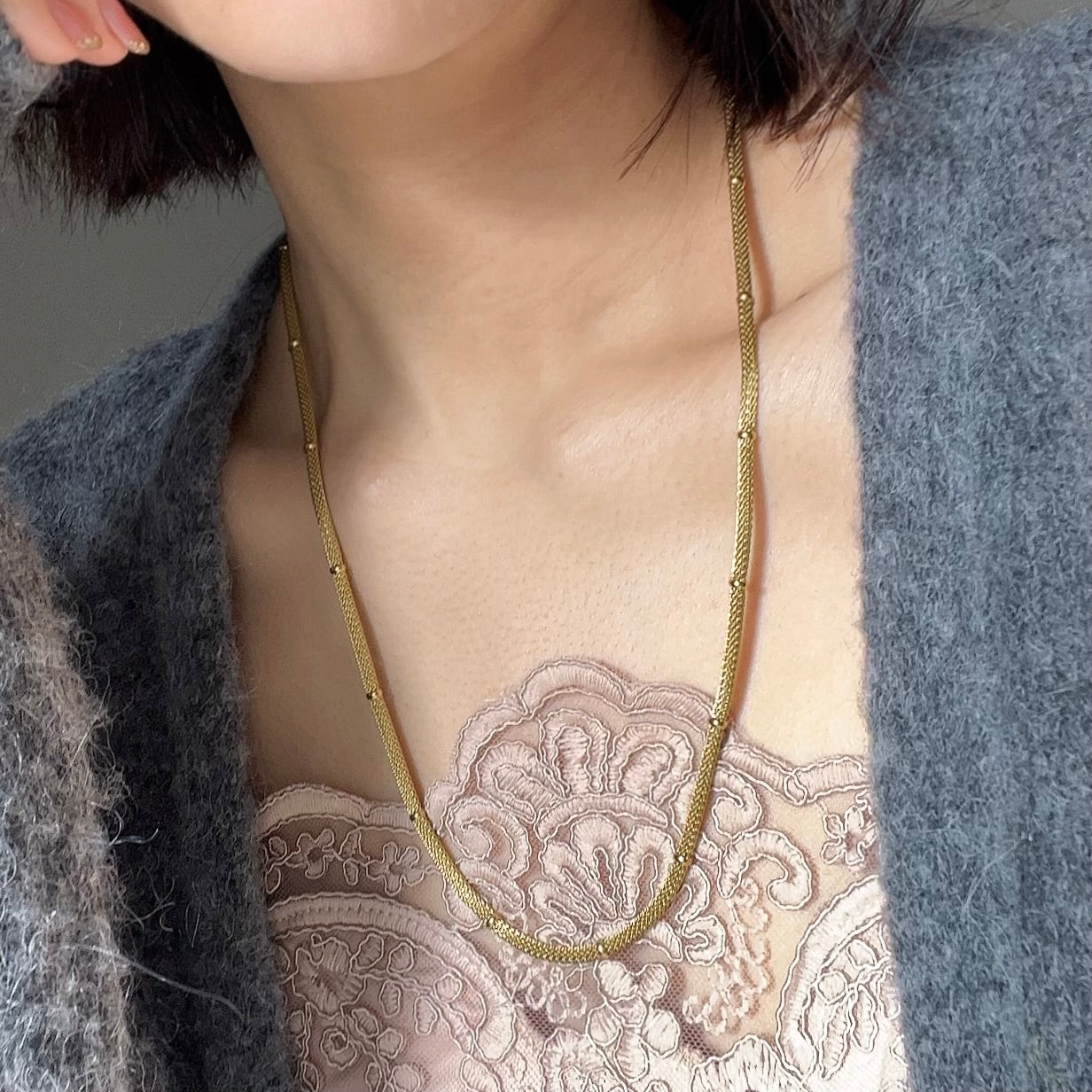 -New- Mesh Rope Necklace -Long-