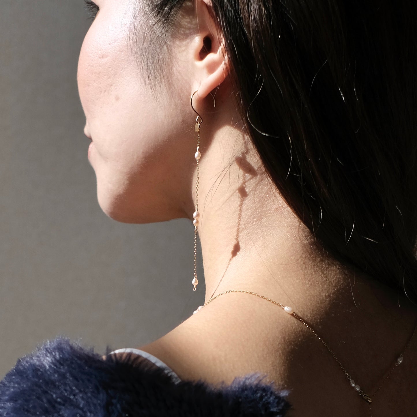 Pearl Chain Pierces ／ Earrings (Clip-on)