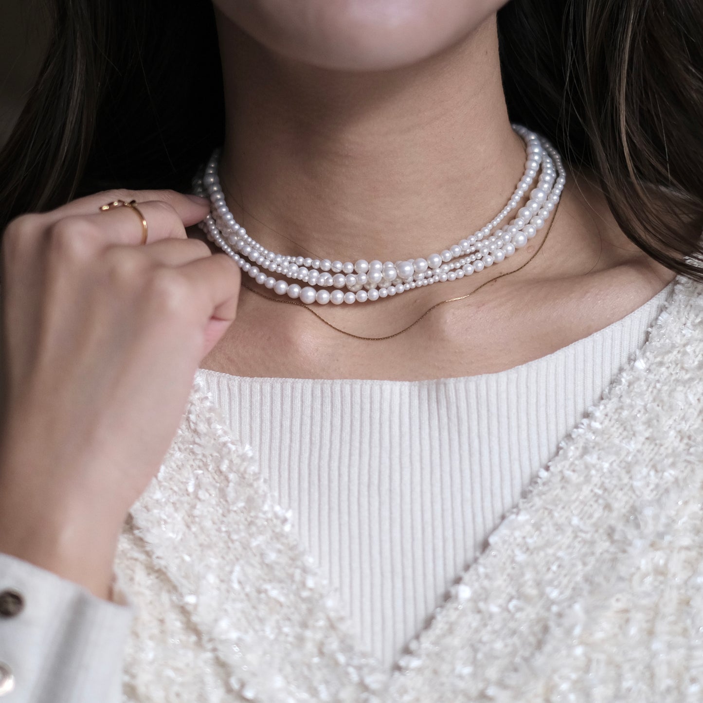 Nuance Sized Pearl Necklace -Long-