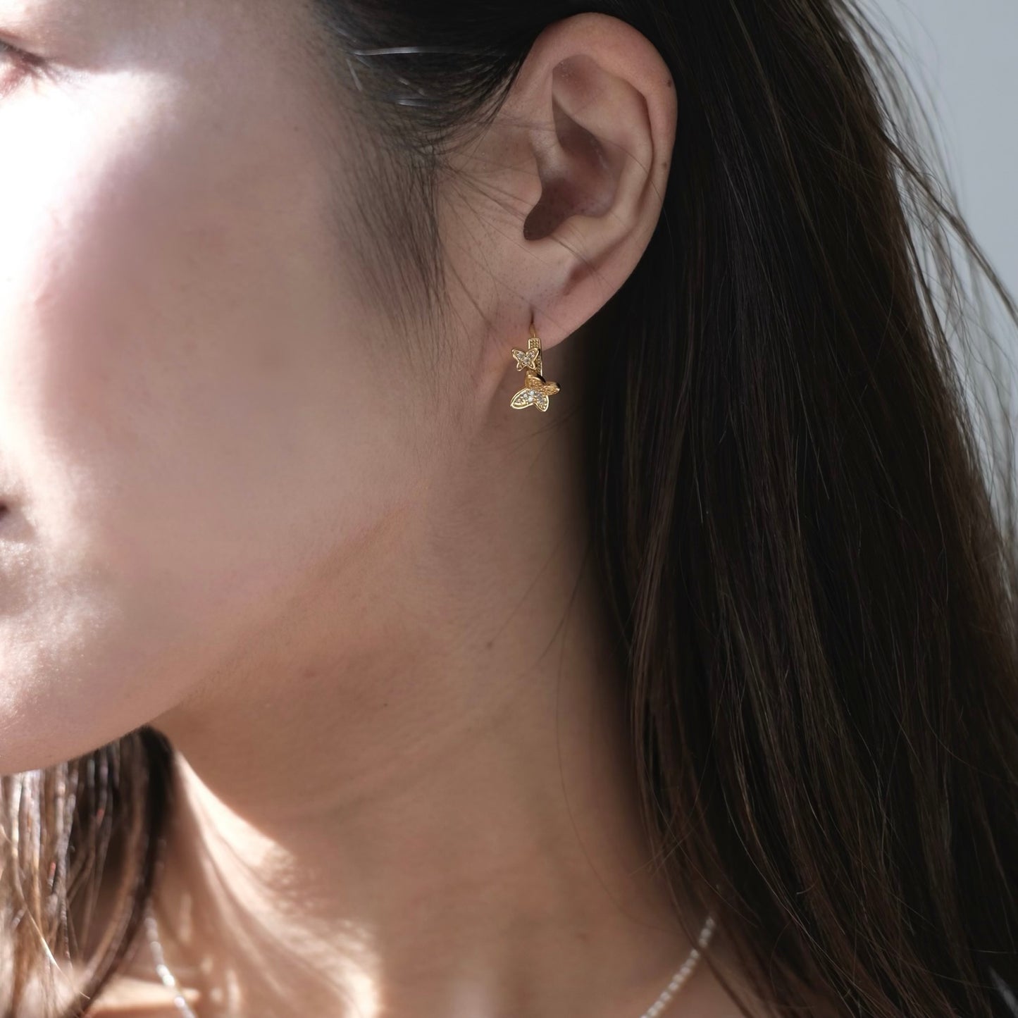 Minimal Hoop -Butterfly-  Pierces