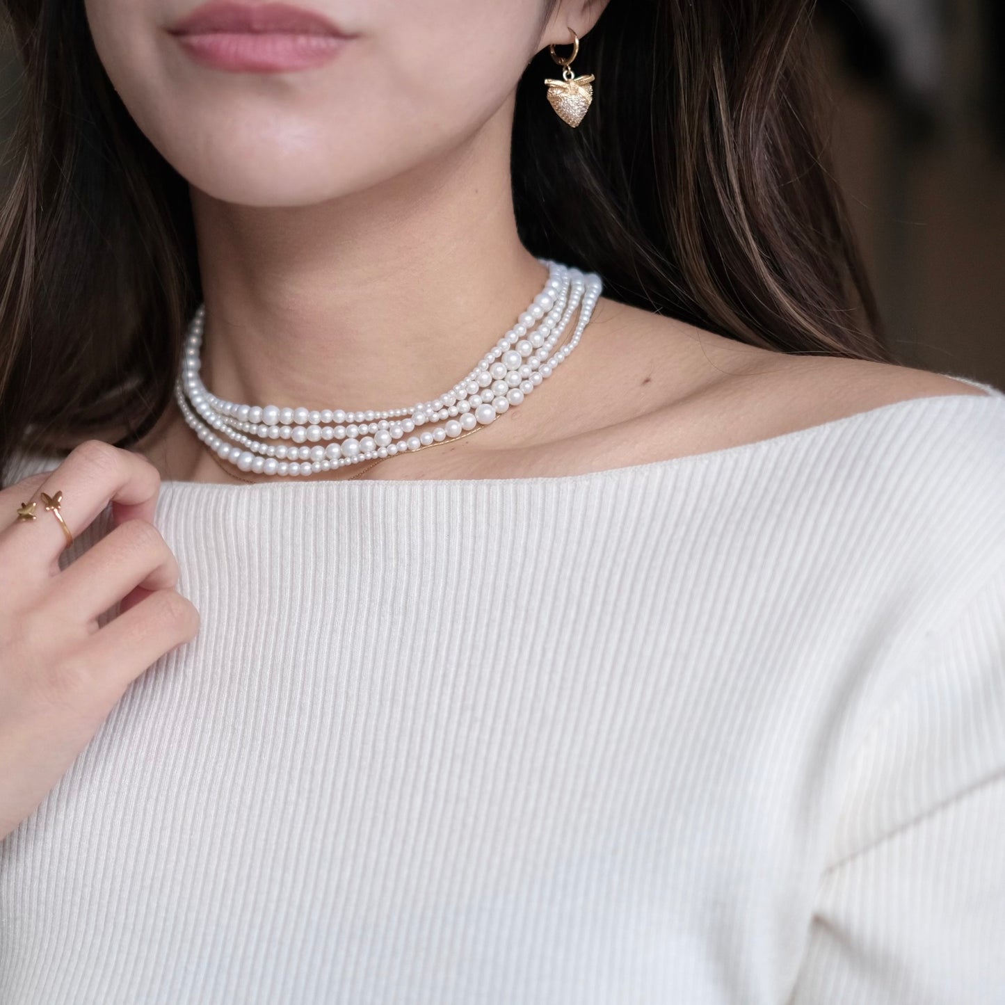 Nuance Sized Pearl Necklace -Long-
