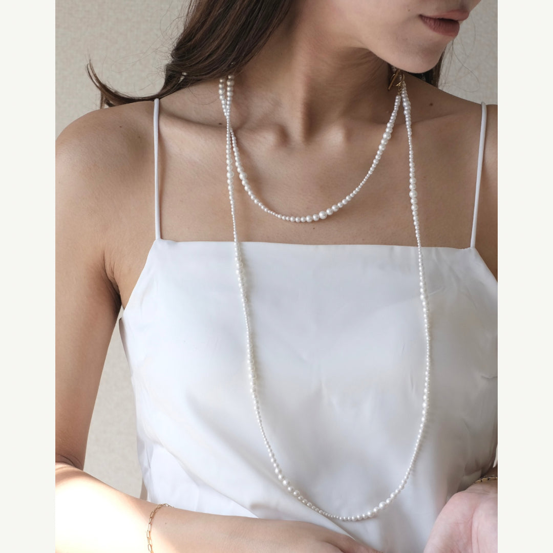 Nuance Sized Pearl Necklace -Long-